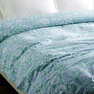 Sferra 2180 Ressa King Duvet Cover + Sham in Aqua Cornflower